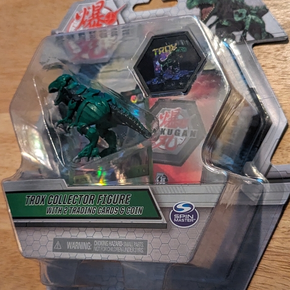 Bakugan Trox Collector Figure Green T Rex 2 Trading Cards Coin Spin Master - Picture 3 of 7